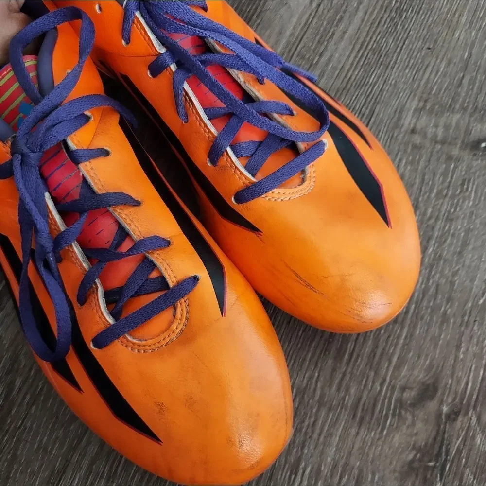 Adidas adizero F10 FG Messi F32693 Orange Boots Cleats Mens Soccer Sz 7.5